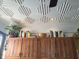 From Plain To Beautiful In Hours 222wm 24x48 Ceiling Tile White Matte Amazonsmile Faux Tin Ceiling Faux Tin Ceiling Tiles Faux Tin