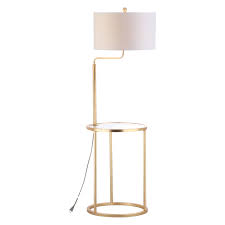 Safavieh Crispin 57 In H Duo Floor Lamp Side Table Gold Walmart Com In 2020 Side Table Lamps Floor Lamp Table Floor Lamp