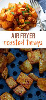 Air Fryer Roasted Turnips This Low Carb Side Dish Is Ready In About Ten Minutes Airfryer Lowcarb Keto Roasted Turnips Low Carb Side Dishes Turnip Recipes