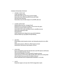 Definisi, cara memembuat standar operasional prosedur (sop) beserta contoh dan flow chart nya. Standar Operasional Prosedur Barista1