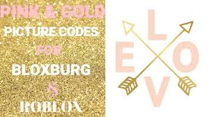There are 5 different types of wallpapers you can get with these ids, they are: Bloxburg And Roblox Picture Codes Pink And Gold Youtube
