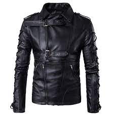 Gothic Punk Men S Motorcycle Arm Laces Faux Leather Jacket Leather Jacket Men Leather Jacket Style Men S Leather Jacket