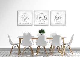 Modern Farmhouse Wall Decor Dining Room Bless The Food Before Etsy Modern Farmhouse Dining Room Dining Room Walls Dining Room Wall Decor