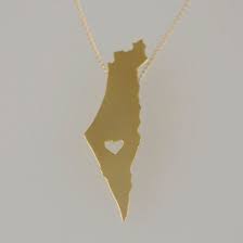 Gold Israel Map Necklace I Heart Israel Charm I Love Israel Etsy Israel Jewelry Map Necklace Palestine Art