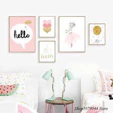 Baby Girl Room Decor Wall Art Paintings Posters And Prints Baby Room Wall Decoration Cartoon Pink Baby Girl Room Decor Girls Room Wall Decor Girls Room Colors