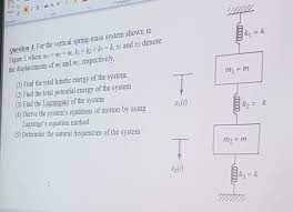 Solved Paragrap Font For The Vertical Spring Mass System Chegg Com
