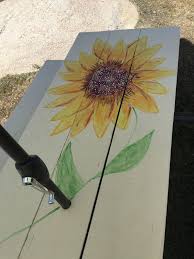 Sunflower Picnic Table In 2020 Picnic Table Crafts Picnic