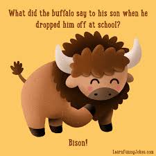 What Did The Buffalo Say To His Son When He Dropped Him Off At School Bison Untitled Funny Jokes Jokes For Kids School Jokes