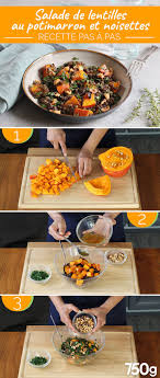 Recette Salade De Lentilles Au Potimarron Et Noisettes En Pas A Pas Recette Salade De Lentilles Recette Salade Lentilles Recettes De Cuisine