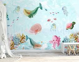 Peony wall mural watercolor for kid room. Watercolor Floral Bouquet Wallpaper Wall Murals On Behance