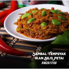 Add in the tamarind paste and cook for additional 2 to 4 minutes until sambal thickens before adding the sliced red onions. Sambal Tempoyak Ikan Bilis Petai Shopee Malaysia
