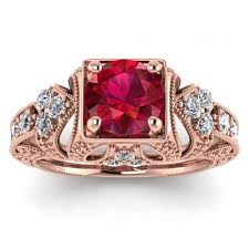 Add some color to your style with our rose gold jewelry. Ruby And Diamond Vintage Rose Gold Engagement Ring Elsie Braverman Jewelry