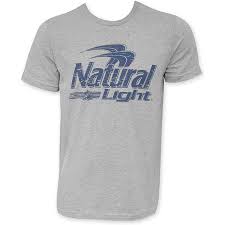 Natural Light Blue Logo Men S Grey T Shirt Tmen 12441 17 90 Myshirtsmall Com Blue Logo Gray Tshirt T Shirt