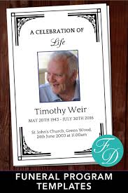 Funeral Program Template For Man Celebration Of Life Program Etsy Funeral Program Template Funeral Programs Program Template