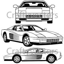 Ferrari Testarossa Vector File Etsy Ferrari Testarossa Ferrari Car Vector