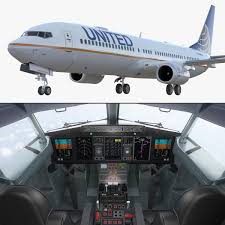 Boeing 737 900 With Interior And Cockpit United Airlines 3d Model Ad Interior Boeing Airlines Model Cockpit Boeing United Airlines