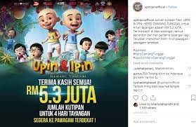 This new adventure film tells of the adorable twin brothers upin and ipin together with their friends ehsan, fizi, mail, jarjit, mei mei, and susanti, and their quest to save a fantastical kingdom of inderaloka from the evil raja bersiong. Kutipan Luar Biasa Filem Upin Dan Ipin Keris Siamang Tunggal Selepas 4 Hari Tayangan Iluminasi