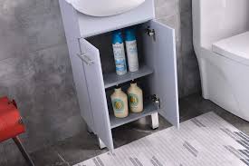 Their broad selection includes vessel sinks, faucets, showers, vanities and bathroom accessories. 18 Inch Floor Standing Bathroom Cabinet Vanity Bathroom Mirror Ceramic Vessel Sink Faucet And Drain Include Grey Bathroom Sink Vanities Accessories Bathroom Fixtures Malibukohsamui Com