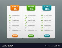 Price Plans Comparison Infographic Tab With 3