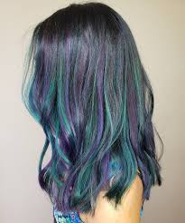 24 Purple Highlights Trending In 2021 To Show Your Colorist Long Hair Color Dark Green Hair Purple Hair Highlights