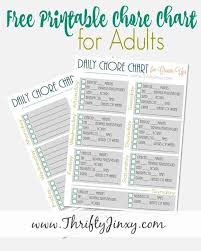 Printable Daily Health Chore Chart For Grown Ups Thrifty