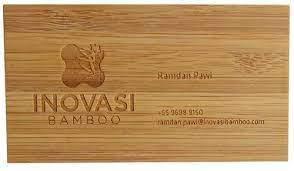 Business cards, vertical layout with logo (10 per page) powerpoint. Bamboo Business Cards Custom Made Laser Carved