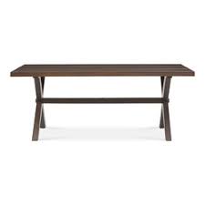 Allen Roth Atworth Rectangle Outdoor Dining Table 42 In W X 76 In L With Umbrella Hole Lowes Com Rectangle Dining Table Outdoor Patio Decor Outdoor Dining Table