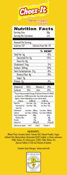 Cheez It Snack Nutristateline