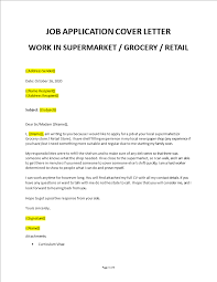 Application Letter To Work In A Supermarket