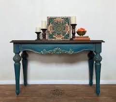 Boho Entry Table Rustic Entry Table Chalk Paint Entry Table Color Blending Carved Dia De Los Muertos Blending Rustic Entry Table Entry Table Rustic Entry