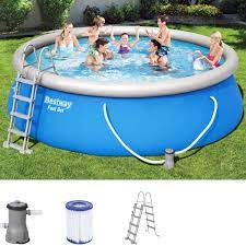 Ein aluminiumwand pool in jedem garten pool.net ist vor mehr als 10 jahren mit einem ziel entstanden: Bestway Pool Komplettset Schwimmbecken Swimming Pool Schwimmbad Leiter 457x122cm Ebay