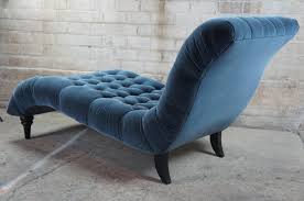 Arhaus Camden Collection Audrey Tufted Blue Velvet Chaise Lounge Chair At 1stdibs