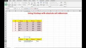 This means, index lookups the value in the whole table with the help of chosen reference column and row index number. How To Use Excel Vlookup To Fill Multiple Cells Using Absolute Cell References Youtube
