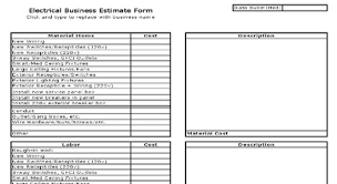 Sample home electrical inspection checklist. Electrical Business Estimate Sheet