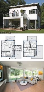 Einfamilienhaus Architektur Modern Mit Flachdach Und Terrassen Anbau Haus Grundriss City Life 700 Passivhaus Moderne Hausplane Modernes Haus Haus Architektur