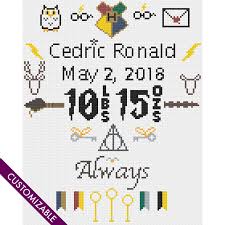 If you want to buy this pattern, send the name and the date. Birth Announcement For A Witch Or Wizard Atypical Stitches