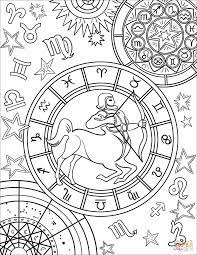 Sagittarius Zodiac Sign Coloring Page Free Printable Coloring Pages Star Coloring Pages Space Coloring Pages Mandala Coloring Pages