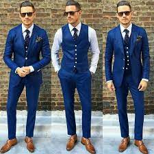 Mens herringbone tweed navy blue check 3 piece wool suit peaky blinders tan. Pin By Ausar On The Suit Closet Blue Groomsmen Suits Blue Suit Men Wedding Suits Men