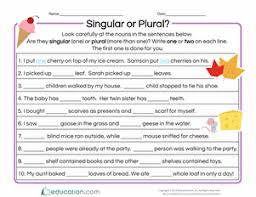 One or many, your youngster needs to learn how nouns work! Singular Or Plural Worksheet Education Com