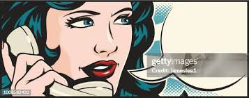 133 Pop Art Woman Phone High Res Illustrations