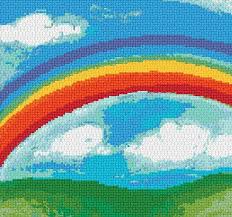 Counted embroidery patterns for children and grownups. Ann Logan 10 Free Patterns Online Rainbow 569