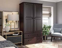 Wardrobe clothes storage dresser or tv entertainment armoire. Buy 100 Solid Wood Smart Wardrobe Armoire Closet By Palace Imports Java Color 40 W X 72 H X 21 D 1 Clothing Rods 1 Lock 2 Drawers Included Online In Vietnam B01giz3ef8