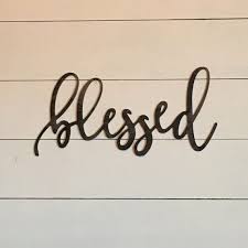 Blessed Metal Word Sign 18 X 8 Gallery Wall By Thewordsmithstudio Metal Words Metal Wall Decor Metal Wall Art