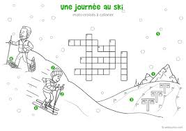 Cette activité permettra d'aiguiser les talents artistiques des enfants. Une Journee Au Ski Mots Croises Enfant A Imprimer Et Colorier