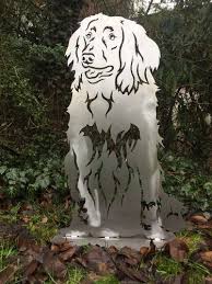Rostfigur Edelrost Gartenfigur Motiv Munsterlander Hund Gartenfiguren Edelrost Und Garten