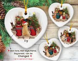 We love celebrating our pets all season long, and custom dog and cat christmas ornaments are the perfect gift for the. Personalized Dog Christmas Ceramic Ornament Gifts For Dog Lovers Prin Unifury