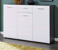 Sideboard weiß 120x80x40 cm anrichte kommode schrank wohnzimmerschrank imke 4. Sideboard Line Weiss Hochglanz Sardegna Grau 120 Cm