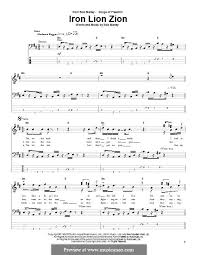Iron Lion Zion By B Marley Iron Lion Zion Lyrics And Chords Sheet Music