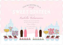 Pink Candy Buffet Sweet Sixteen Birthday Party Invitation Sweet 16 Birthday Invitations