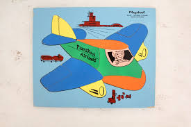 Vintage Wooden Playskool Airplane Puzzle Doll Softie Vintage Toys Vintage Children